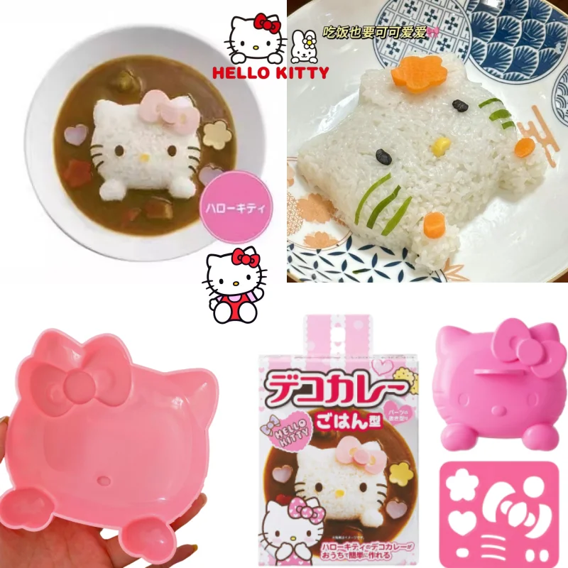 HelloKitty Molde de Bola de Arroz Kawaii DIY Molde de Sushi Onigiri Criativo Kt Gato Cozinha Curry Arroz Sushi Fazendo Ferramentas Acessórios Bento