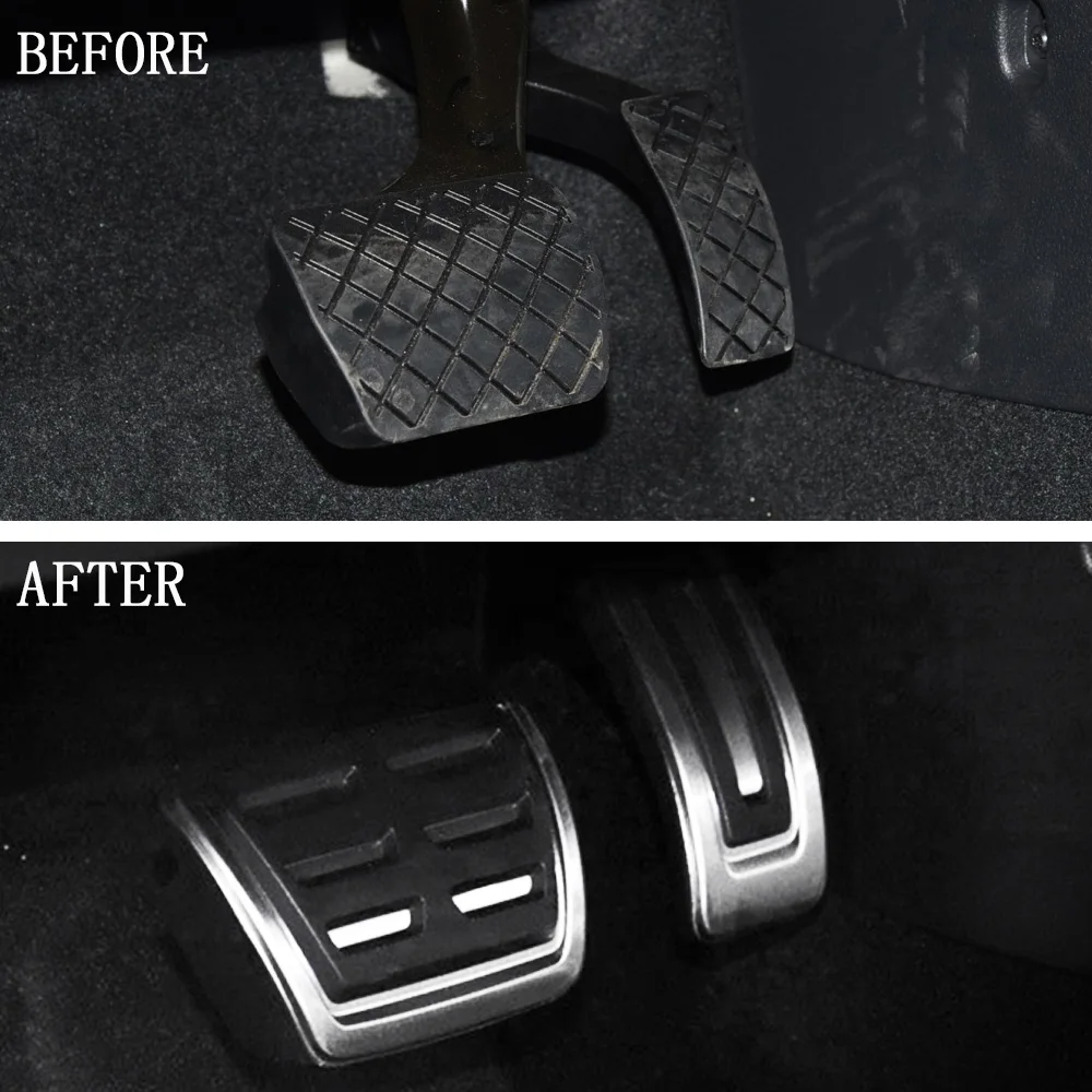 Car Pedal Cover for Volkswagen VW Polo 2017 - 2022 2023 2024 LHD Accelerator Gas Brake Pedal Stainless Steel Pads Accessories