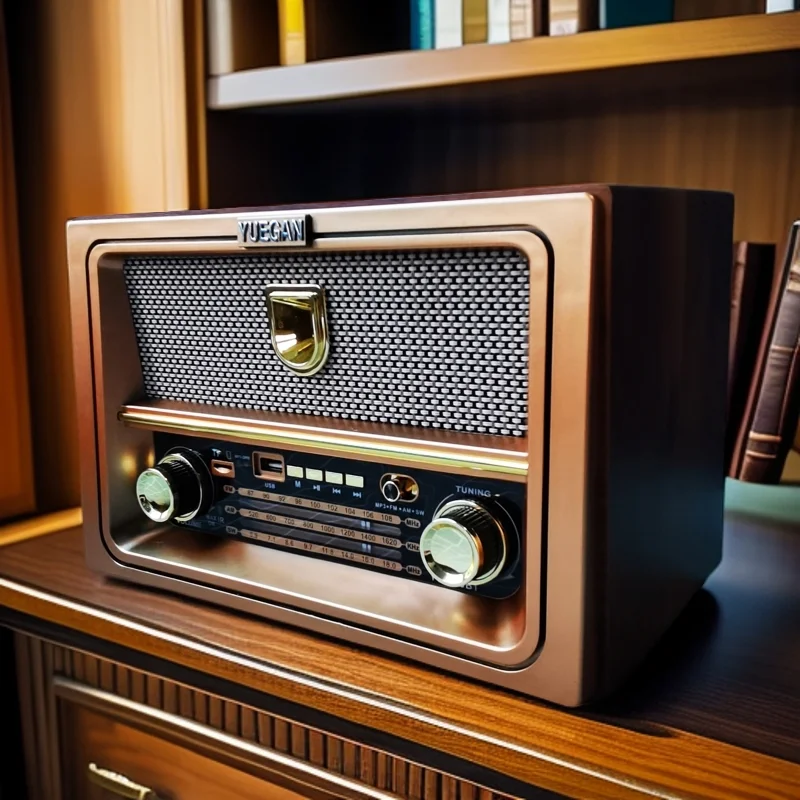 European and American desktop retro nostalgic radio FM medium wave short wave bluetooth speaker card stereo