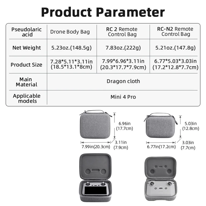 For DJI MINI 4 PRO Storage Bag Remote Controller Case Portable Carrying Box Handbag Smart Controller Accessories