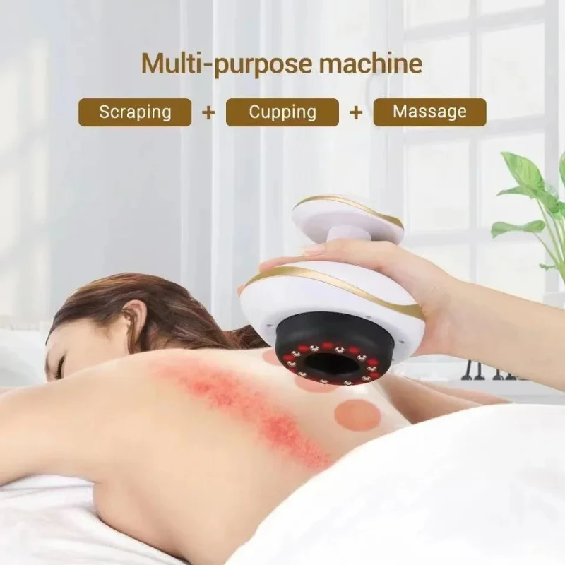 6-Gang-Elektro-Guasha-Schabegerät, Unterdruck, Vakuum-Saugnapf, Heim-Körpermassagegerät, Heizung, Fettverbrenner, Anti-Cellulite