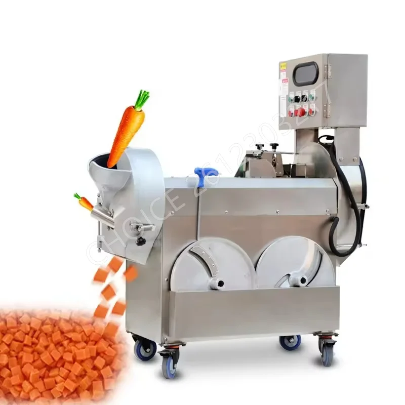 Commercial Multifunctional Double-Head Cutter Vegetable Shredding and Slicing Dicing Cutting Machine Kitchen Vegetable Cutter