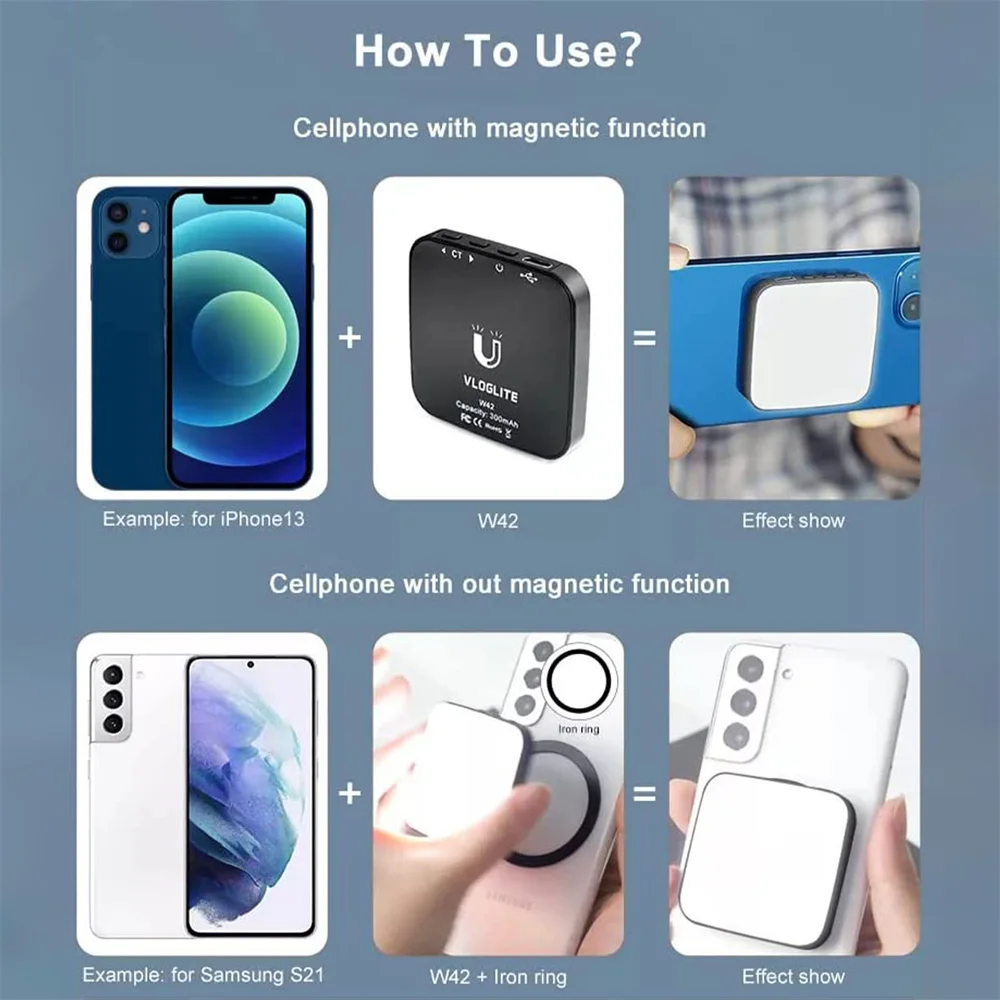 New Magnetic Selfie Light Led Fill Light for Makeup Video Magnetic Holder for Magsafe Iphone 12 13 14 Series Android Phone Light