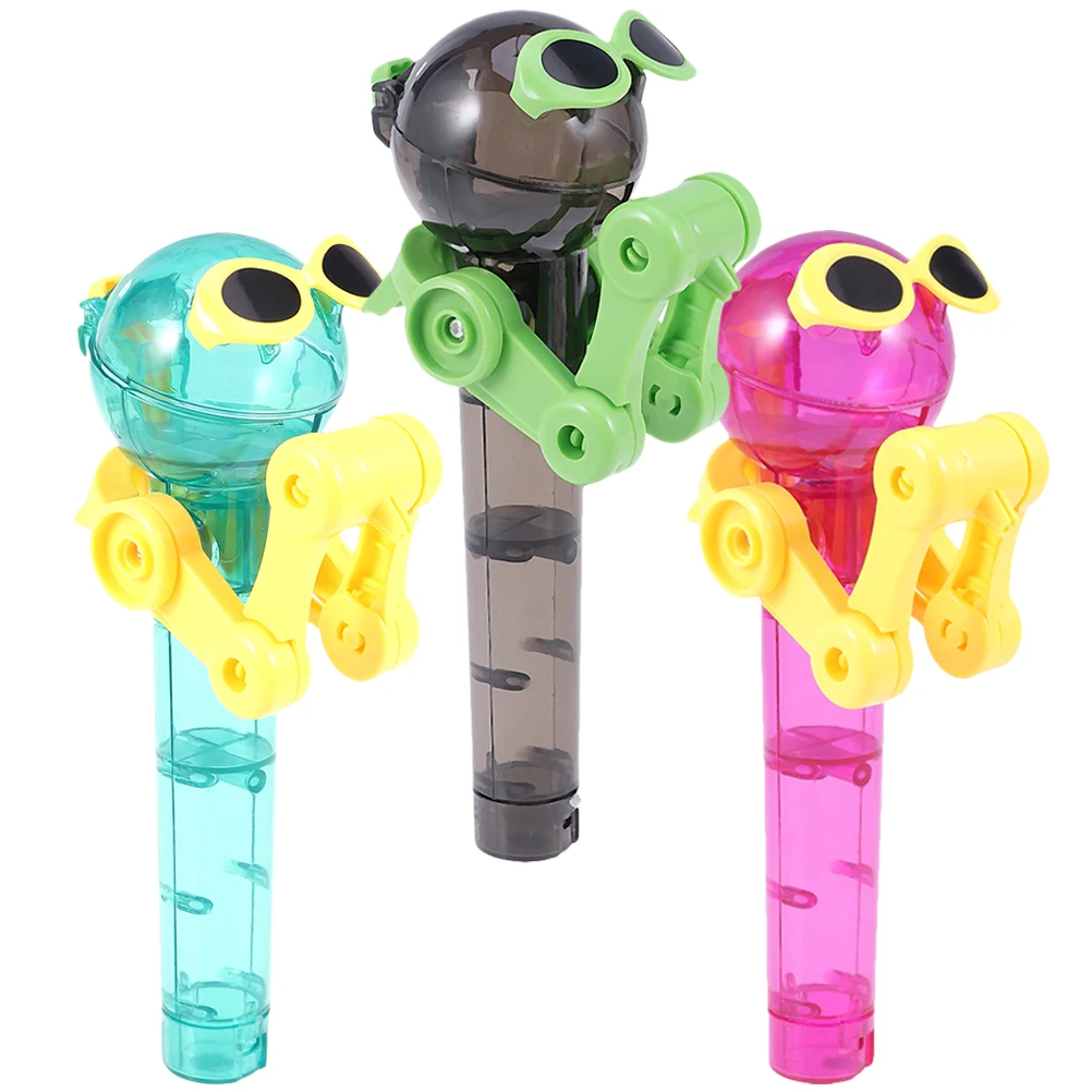 

3pcs Lollipop Robot Toys Plastic Dancing Machine for Kids Cool Novelty Candy Case Party Favor Fun Gifts