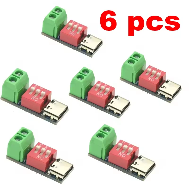 2-10Pcs PD Fast Charging Test Board 5-20V Adjustable PD Trigger Board Module USB Type C 100W Voltage Tester Power Supply Module