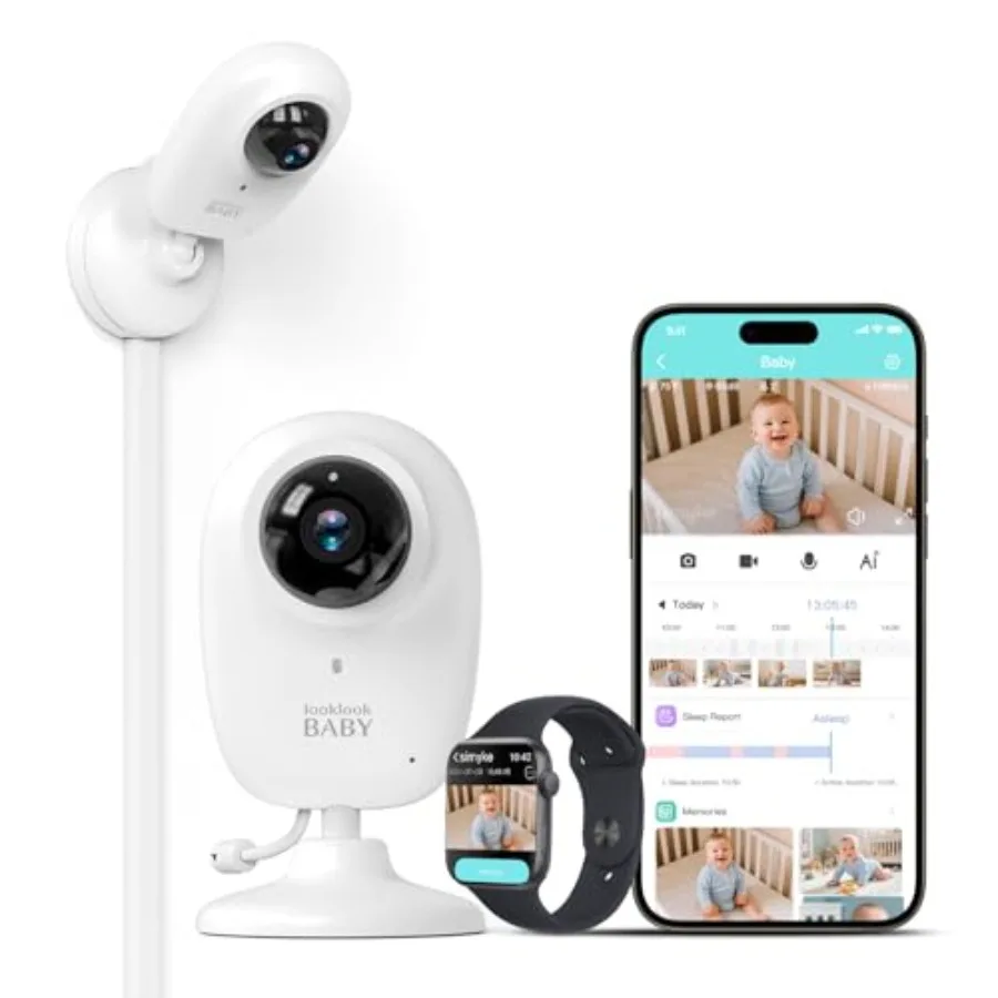 

Smart AI Baby Monitor 1080P Baby Room Camera with APP AI Detection Cry Monitor Lullabies Night Vision VOX Two-Way Audio Cloud S