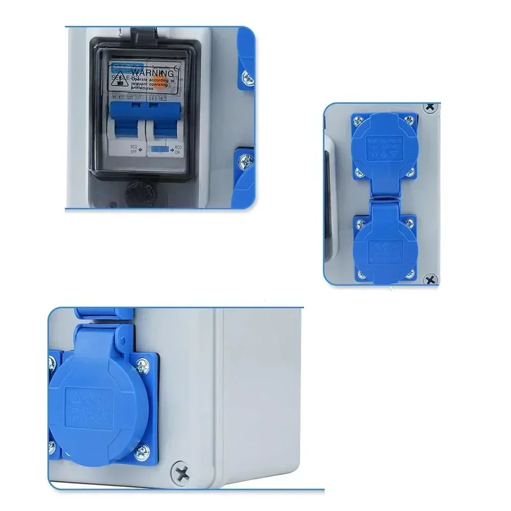 IP54 Wall Power Distributor With 2-Pin Construction Electrical Enclosure Residual Current Protection Distributor Electrical Tool