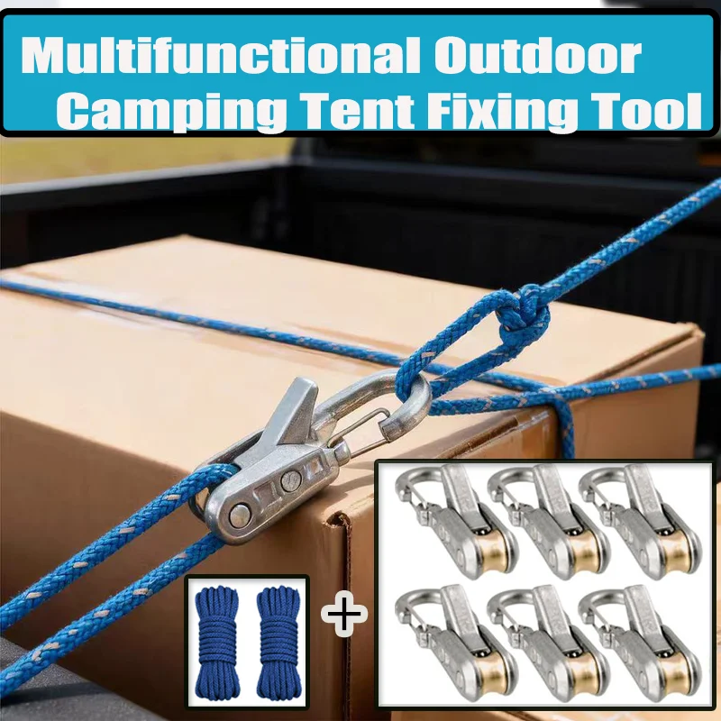 Multifunctional Rope Tightening Tool & Tensioner, Outdoor Camping Tent Fixing Accessories For Camping, Tarp, Hammock, Boating