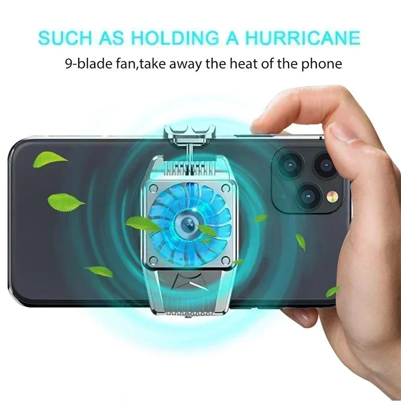 

H15 ABS Smart Phone Back-clip Cooling Fan Radiator Turbo Hurricane Air-cooled Cool Heat Sink for IPhone Samsung Xiaomi Universal