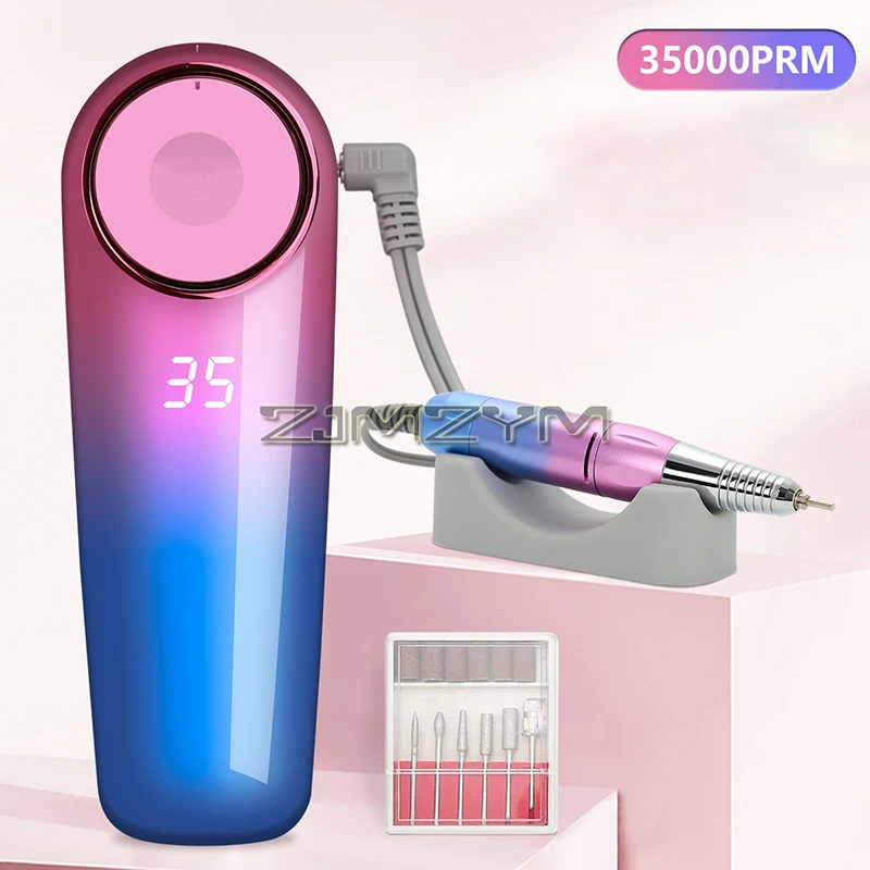 Electric Nail Drill File Professional for Acrylic Gel Dip Powder Nails Portable Nail Drill Machine Kit Manicure Pedicure Tools