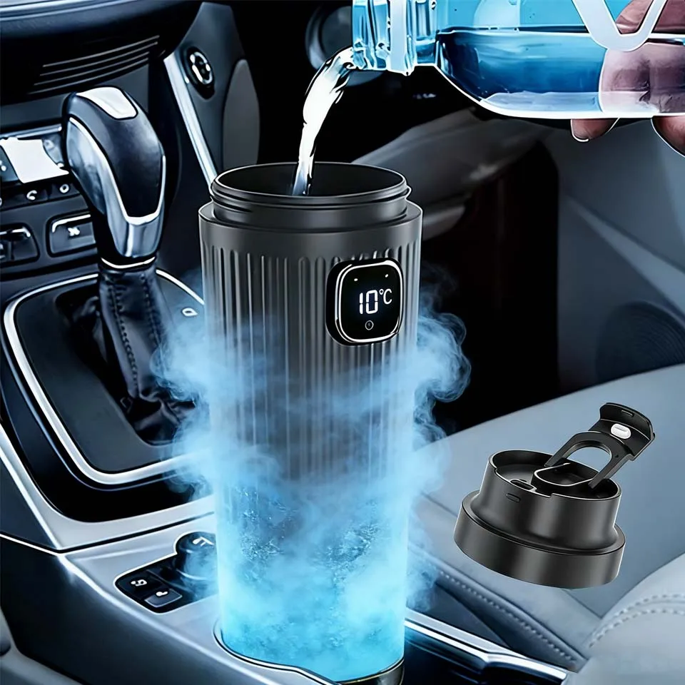 12V Car 2-in-1 Cold & Hot Cup For Quick Smart Refrigeration Cup Electric Water Heat Car & Home Insulated Cup Portable Iced Cup