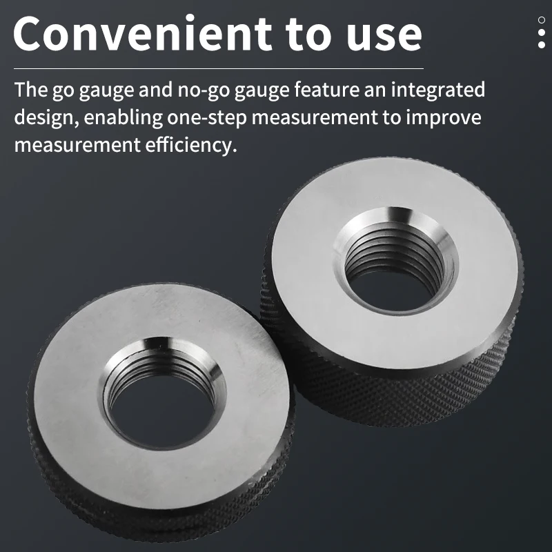 UFA 1SET(1*GO+1*NOGO) 6g Left Hand M48-M55 X0.5/0.75/1/1.25/1.5/2/3/4/5 Metric Left Fine Tooth Thread Ring Gauge Measure Tools