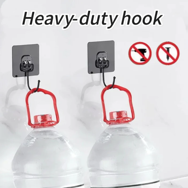 Self Adhesive Hooks Non-Punching Strong Sticky No Trace Wall Hook for Kitchen Bathroom Towel Bags Storage Hanging Holder