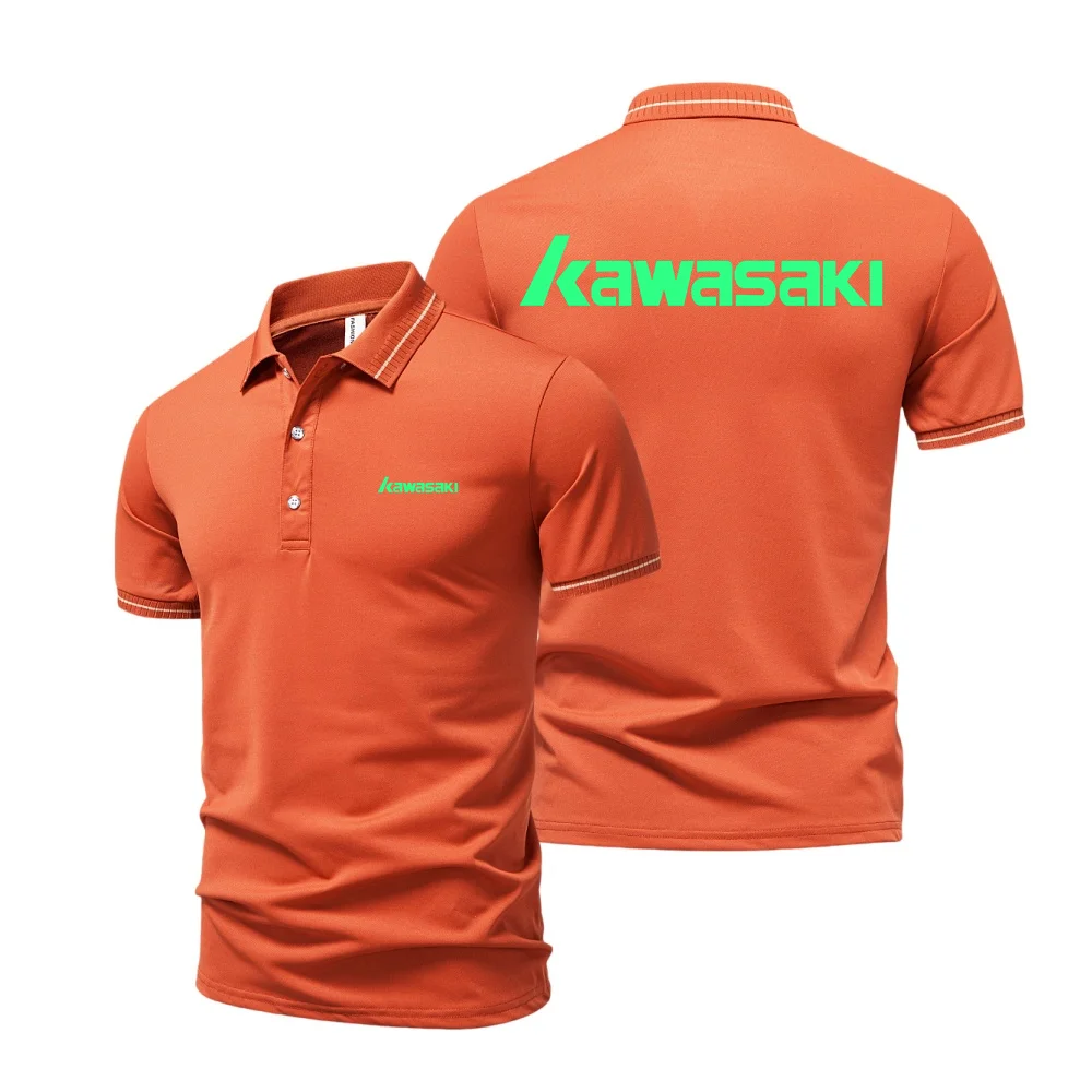 

New motorcycle short sleeved top, summer men's polo shirt, fashionable casual high-end streetwear, micro elastic comfortable