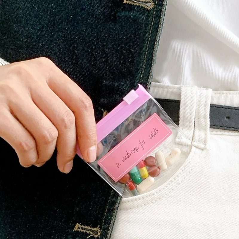 5 قطعة القرطاسية الفرعية التعبئة حقيبة التخزين حقيبة صغيرة مع سستة السفر الفرعية حقيبة التعبئة المحمولة الحلوى/مجوهرات/تخزين الطب B #3