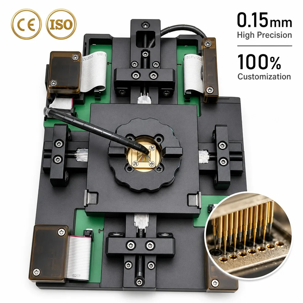 Custom 3D Chip Test Socket, 0.15mm Probe Hole Aluminum Alloy Structure for Semiconductor IC Testing