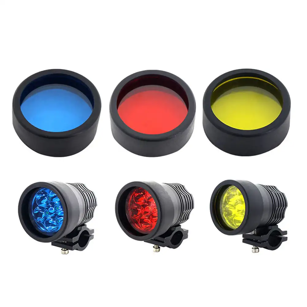 Motorcycle Headlight Spotlight Cover Plastic DIY Moto Light Cover 3000k Lamp Cover Diameter 58mm / 60mm Yellow/red/blue