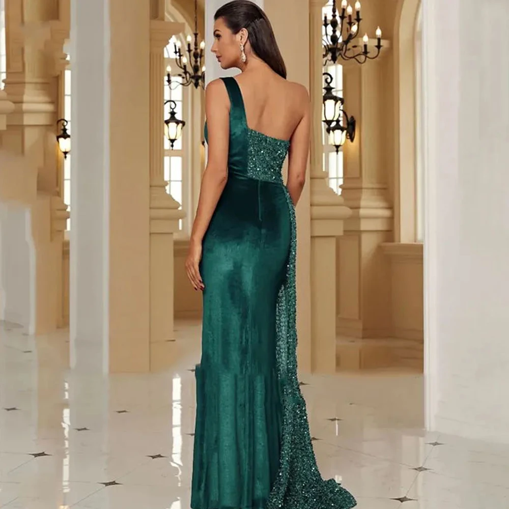 Beautiful Evening Dresses For Women Luxurious Beading Vintage Off Shoulder Sleeveless High Split Mopping Gown Party Prom 2024