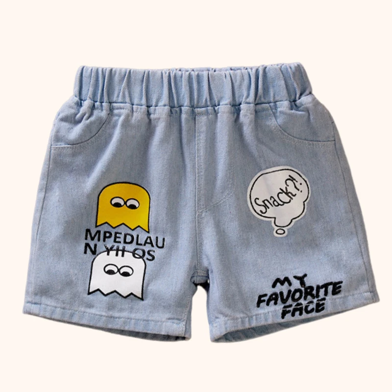 

Children Jeans Boys Girls Cotton Shorts Splice Stretch Denim shorts Korean Teenage Trousers Wear Kids Clothing DenimRipped