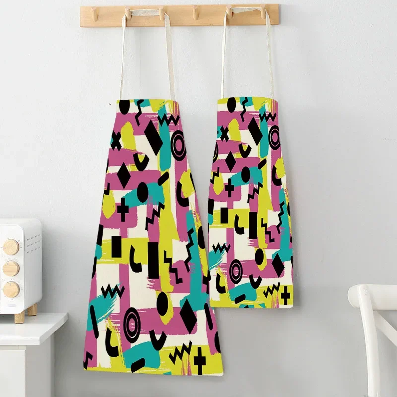 Fartuch graffiti z nadrukiem zwierzęcym Fartuch kuchenny z materiału lnianego Fartuch dla dorosłych dzieci Malowanie przeciwporostowe Fartuch olejoodporny do wycierania Niestandardowy