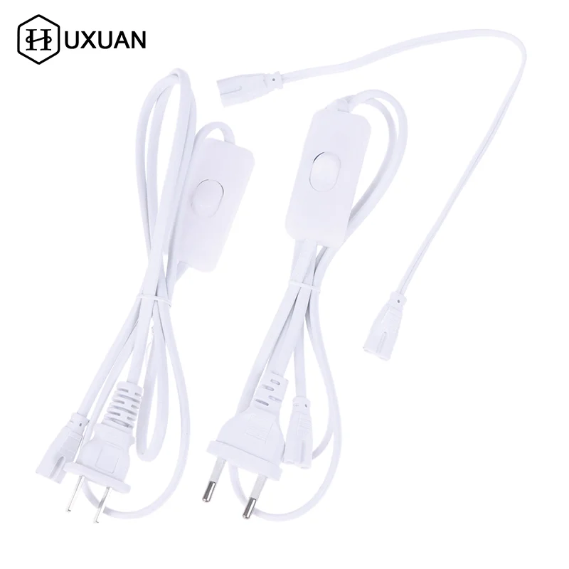 Tube T5 US /EU Plug Switch Cable 1.2m Power Adapter 110V 220V 230V Lighting Accessory 30cm Connection Wire For LED Lamp