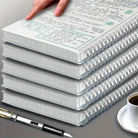 A5 Grid Spiral Notebook with Elastic Band, 160 Pages Square Coil Sketch Book, Drawing Draft Agenda Writing Pads for Office