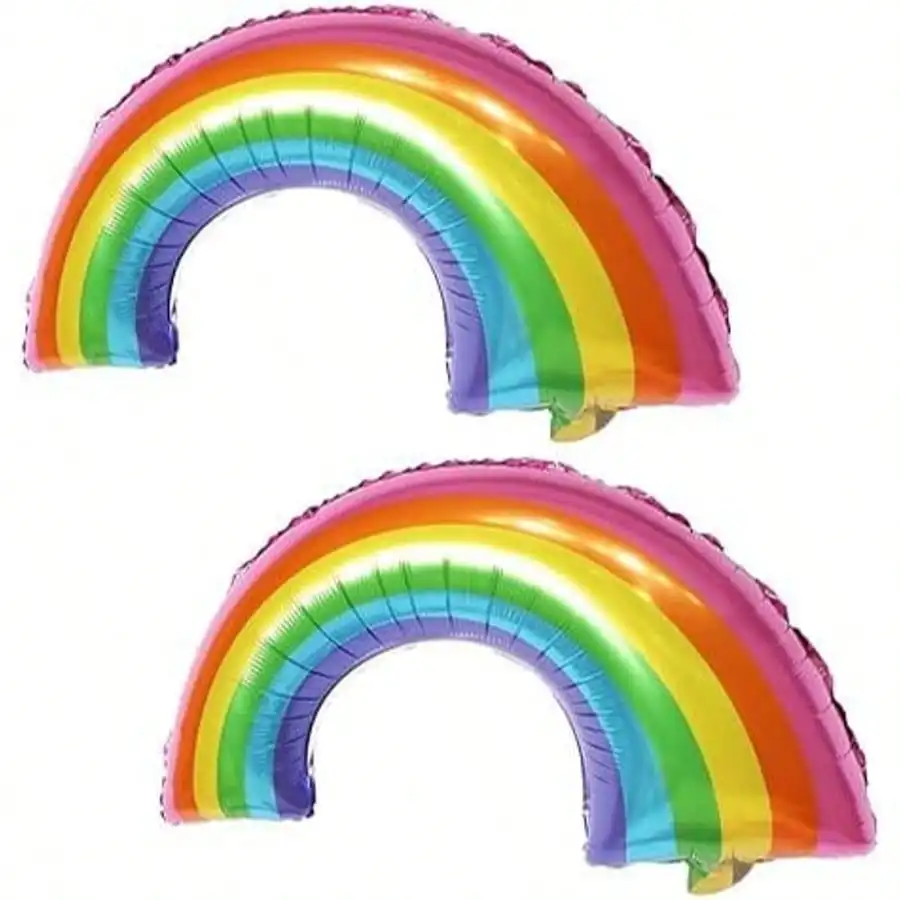 2/5 Regenbogen-Luftballons, rosa Regenbogen-Folienballons, 32 Zoll große Regenbogenförmige Geburtstagsballons, geeignet für Regenbogen-Themen-Geburtstagsfeiern, Partydekorationen, Sommergeschenke,