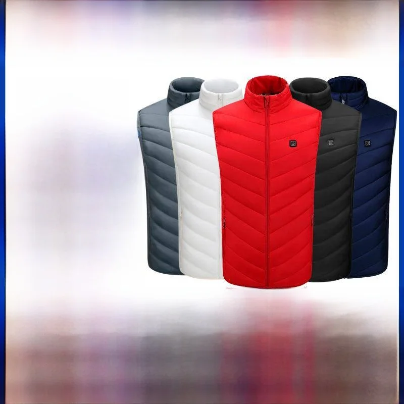 

Хлопковый жилет с подогревом для мужчин, зимний умный контроль температуры, одежда с подогревом, повседневный жилет средней длины для бизнеса
