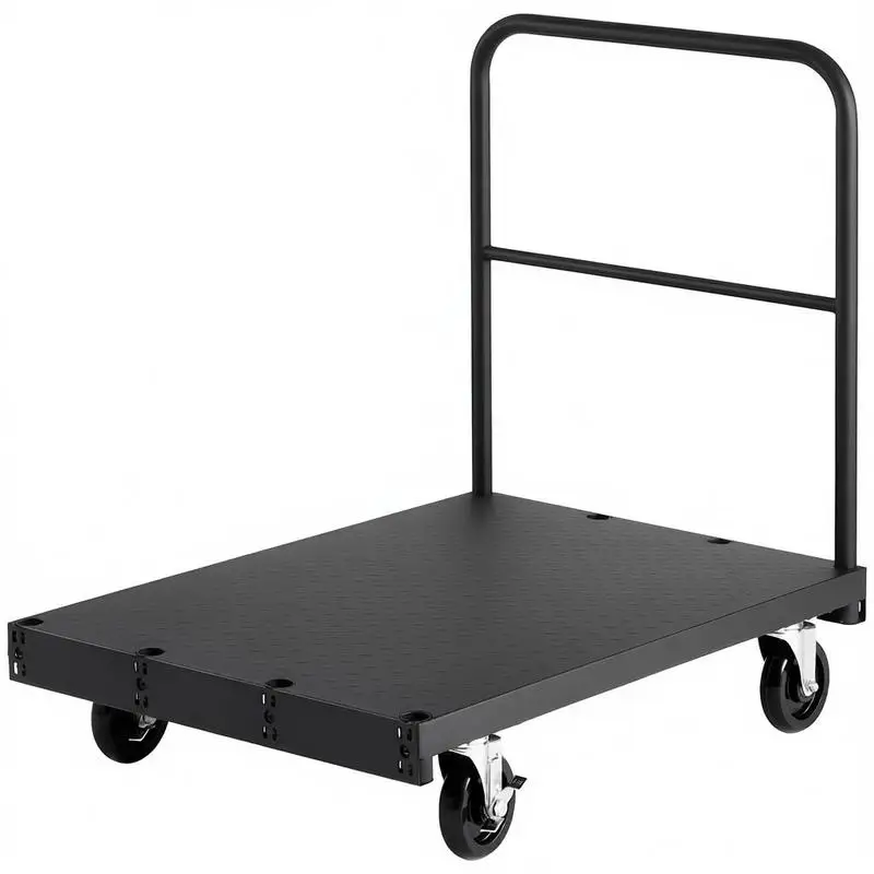 

Drywall Cart Dolly, 1800 lbs Load Capacity, 2-in-1 Steel Panel Truck Cart with 5 inch Swivel Casters, 36 x 24 inch Platform Truck with 3 Side Handrails for Factory, Warehouse, Garage, Black