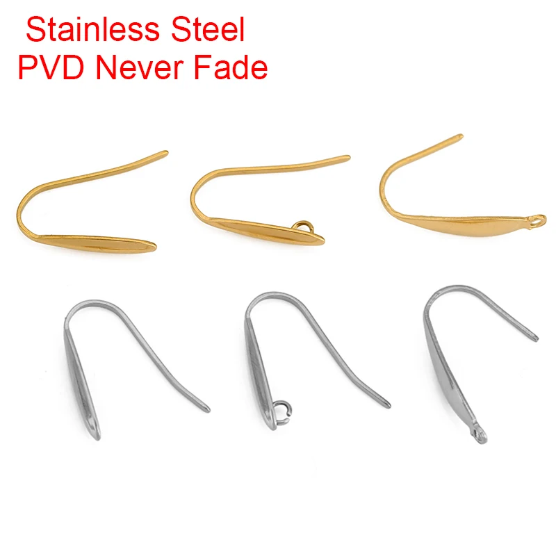 

10 шт. PVD никогда не выцветают серьги из нержавеющей стали, крючки, застежка, проволока, гипоаллергенные серьги, изготовление ювелирных изделий, аксессуары