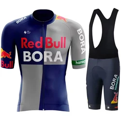 Red Bull Mtb Male Cycling Clothing Sets Man Laser Cut Jersey Equipment 2024 Mallot Summer Men's Bike Set Bycicle Costume Sports