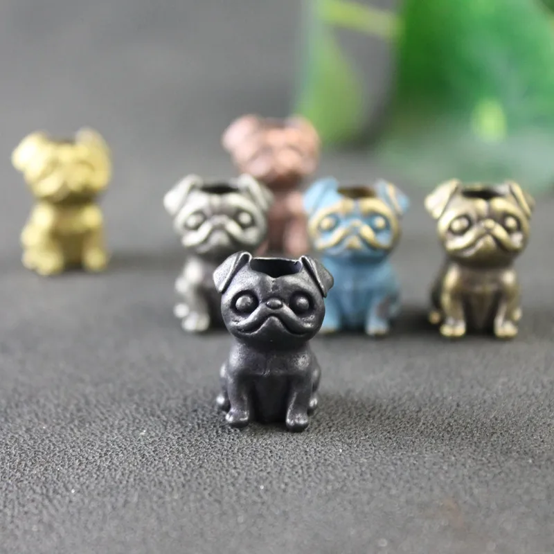 

Латунные милые бусины для щенков, нож для улицы, EDC, сделай сам, аксессуары из паракорда, зодиак, животное, собака, тканый зонтик, веревка, подвеска, ремешок, подвески