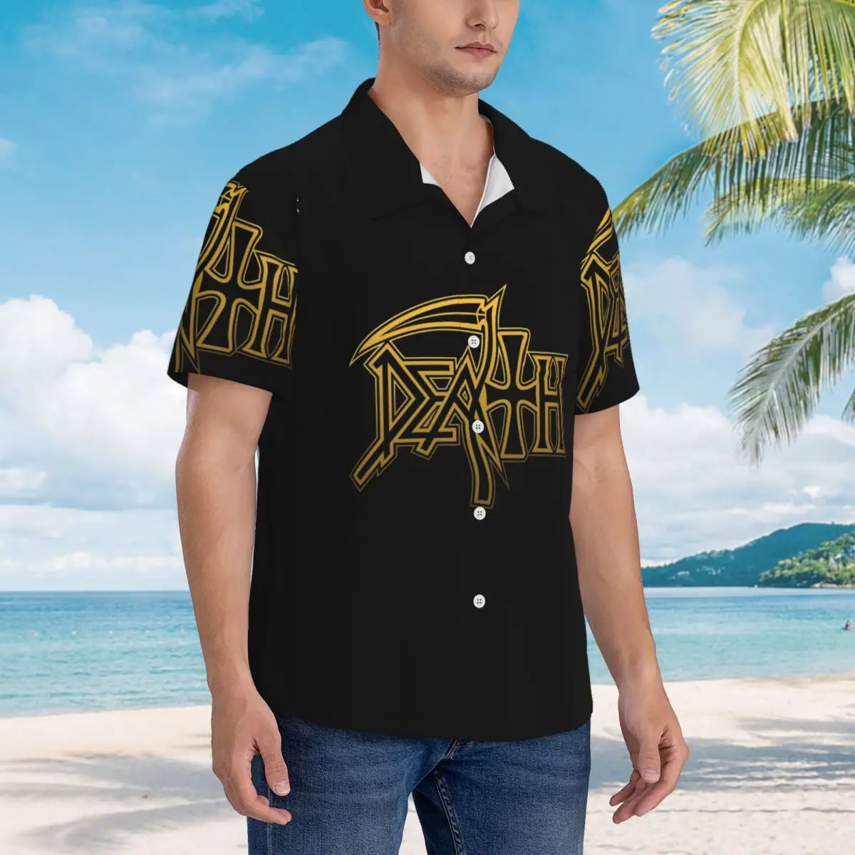 

Death Metal Band Hawaiian Shirts Funny Men Short Sleeve Shirt for Summer Beach Men's Button Tops