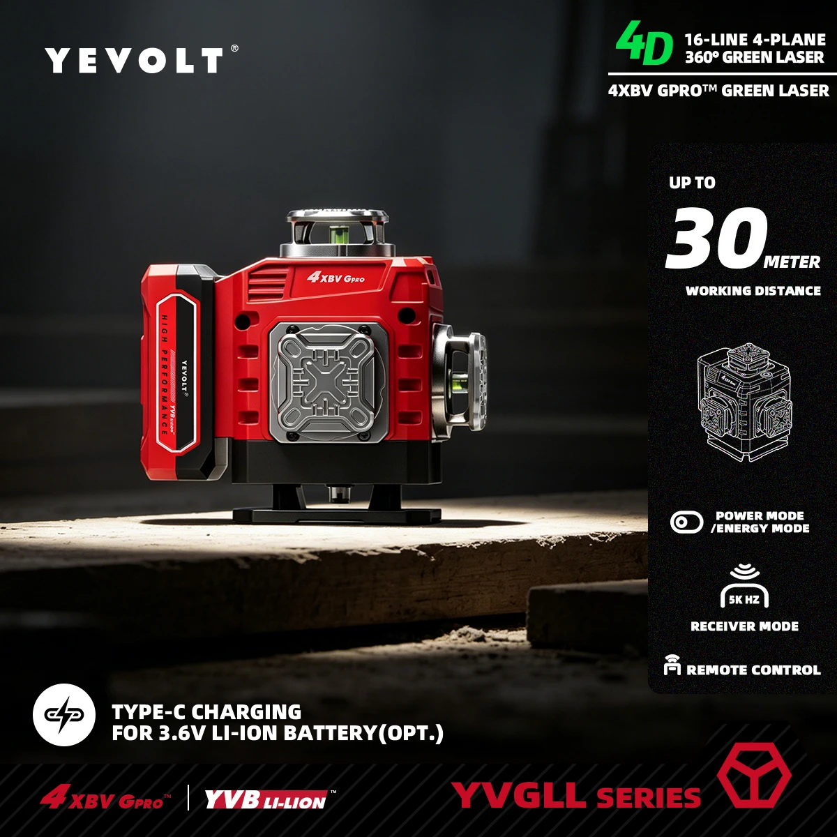 

Industrial Grade Standard 4D Full Plane 360° Green Laser Level Self-Leveling Fine Line Precision Alignment Measuring Tool
