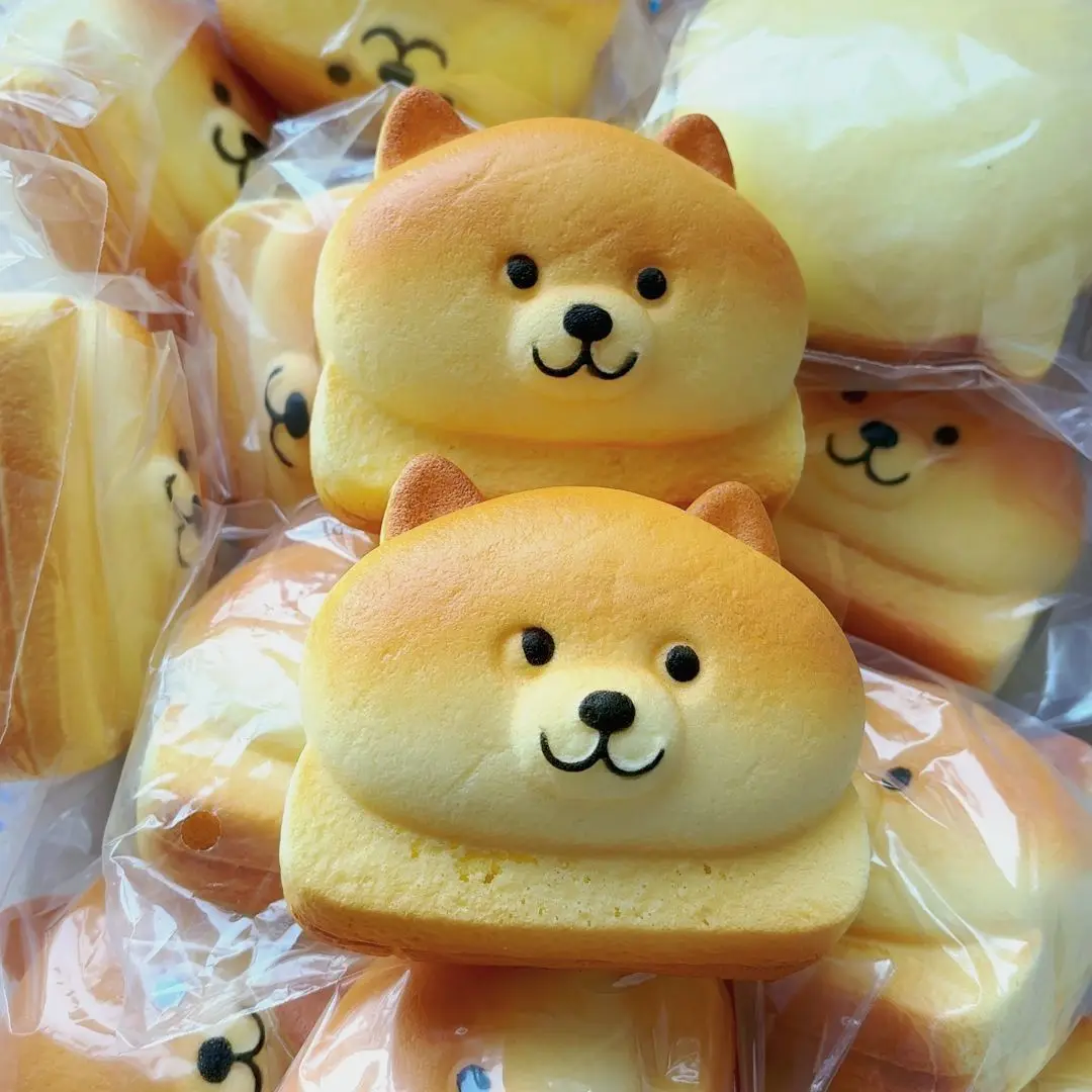 Zabawka antystresowa PU Slow Rebound Wet Soft Food Play Squeeze Toy Simulation Toast Cake Bear Model Fun Squishy Feel Stress Relief Happy Fidget Toy