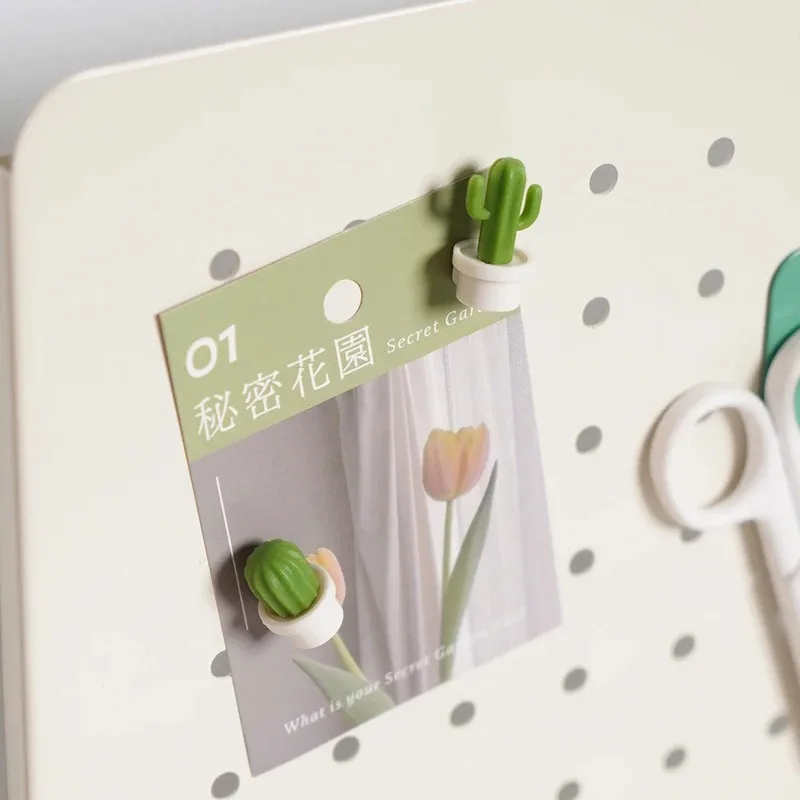 6Pcs/Set 3D Cute Succulent Plant Magnet Message Sticker for Kitchen Refrigerator Magnet Button Cactus decoration accessories