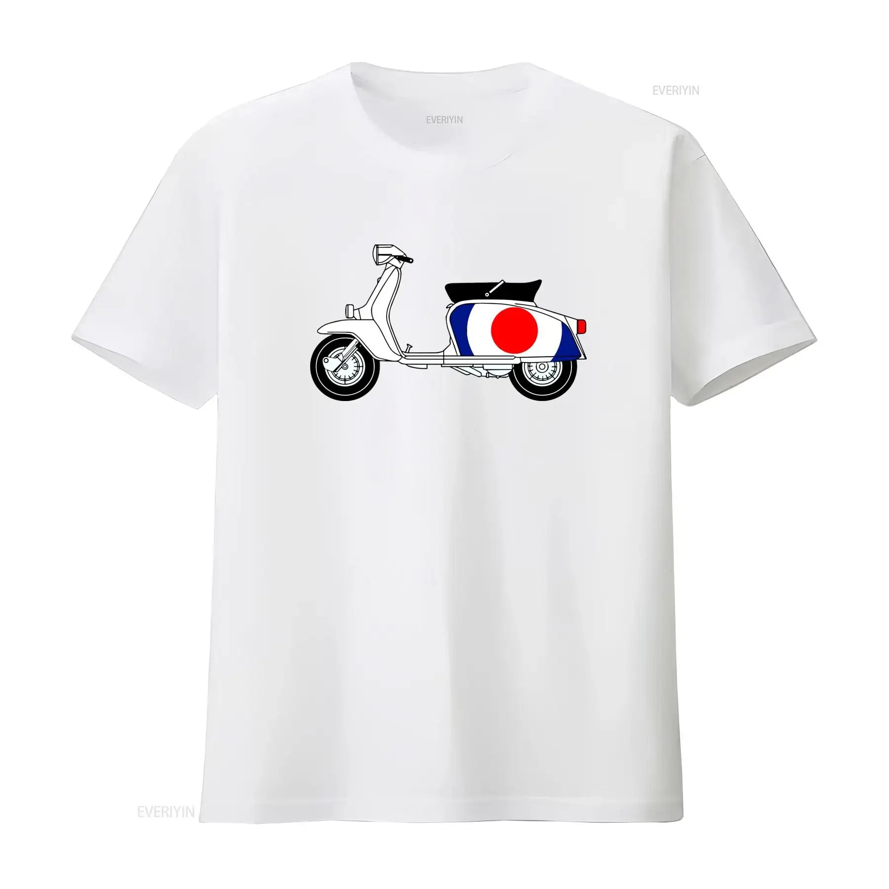 Mens Lambretta Target Design T Shirt Retro Scooters Inspired by Jam Weller Who's Quadrophenia vintage Washed homme Stretched