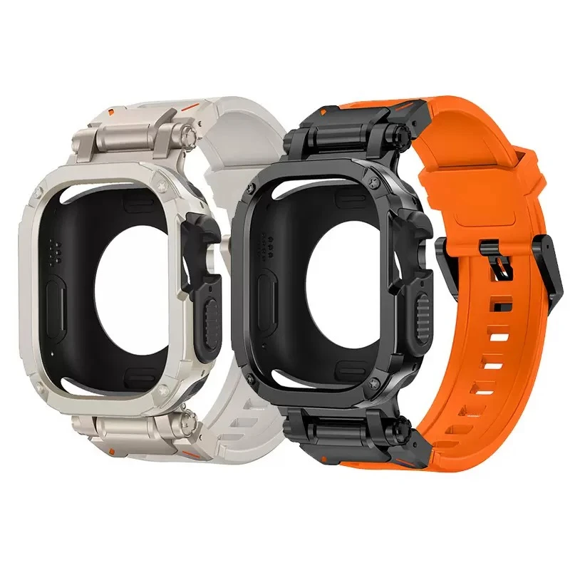 

Strap+Case for Apple Watch Band S10 46mm 44/45/49mmTPU Protector Case Cover Bracelet for IWatch Series 10 9 8 7 6 5 4 Ultra 2