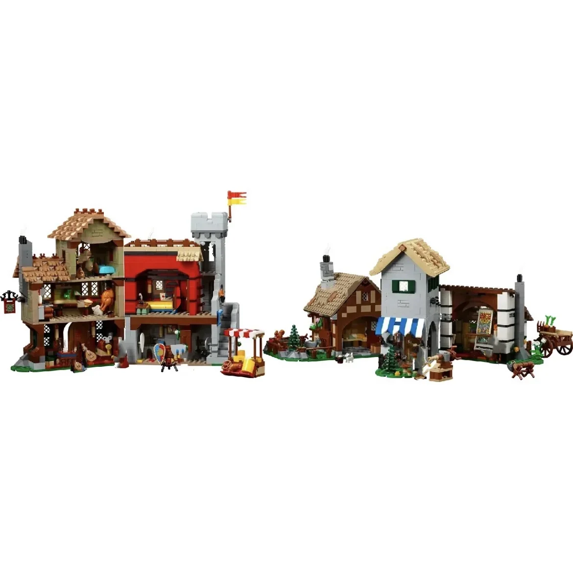 2024 NEW Medieval Town Square Building Blocks Compatible Bricks Architecture Creative Kids Adults Toys Birthday Gift