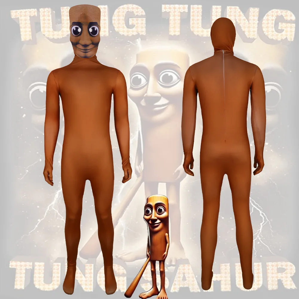 

Tung Tung Tung Sahur Косплей Мультфильм Комбинезон Боди Маска Для Детей Взрослых Итальянский Мозг Хэллоуин Костюмы Реквизит Подарок