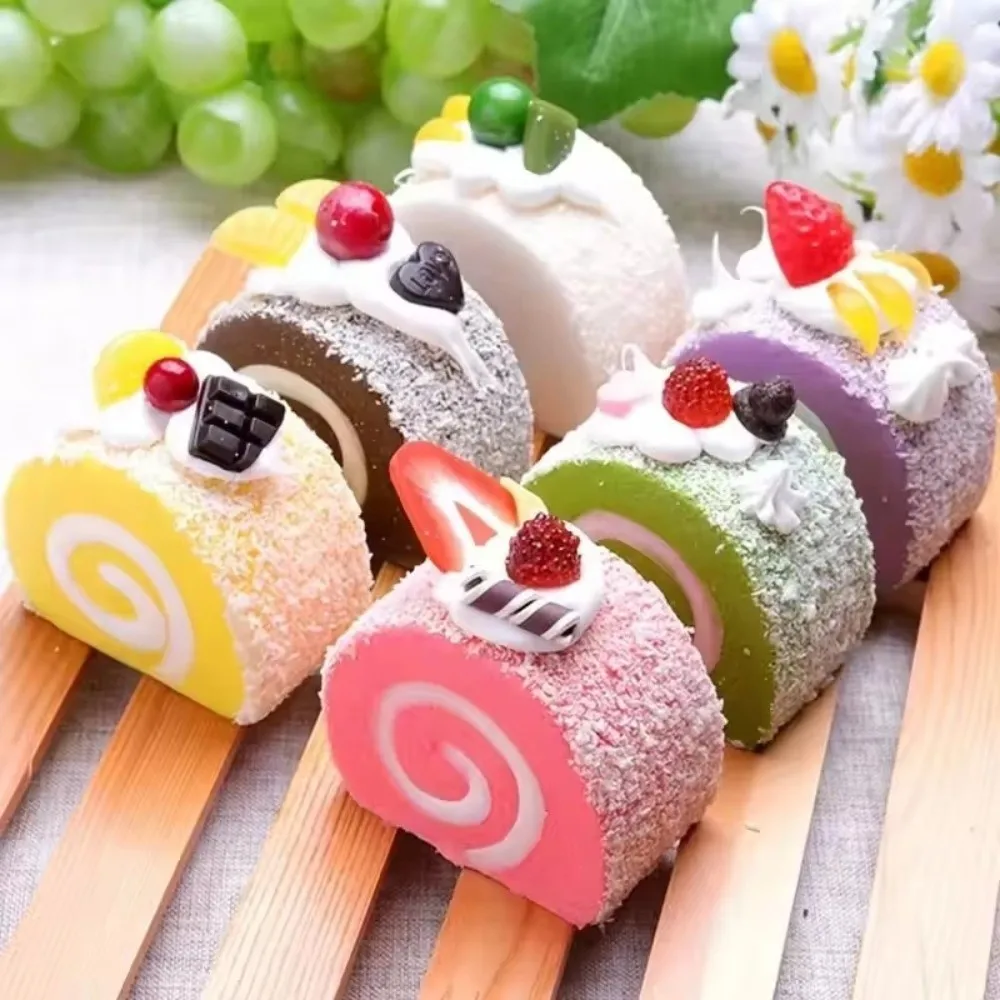 New Slow Rebound Cake Squeeze Cartoon Anti-stress Refrigerator Magnets Soft Mochi Squish Foam For Stress Relief