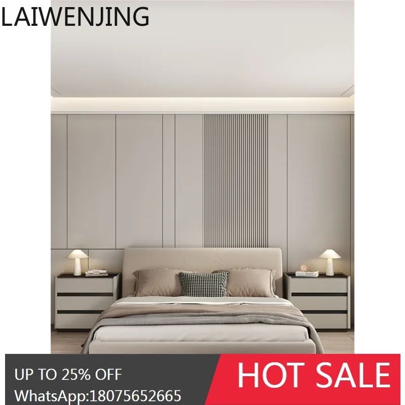 HLZ Simple Modern Solid Wood Nightstand Elevated and Enlarged Three-Layer Chest of Drawers New Model for  Use