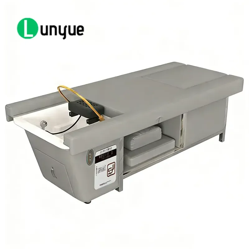 Electric Adjustable Shampoo Bed Synthetic Leather Stainless Steel Water Circulation Head Foot Therapy Massage Hair Care