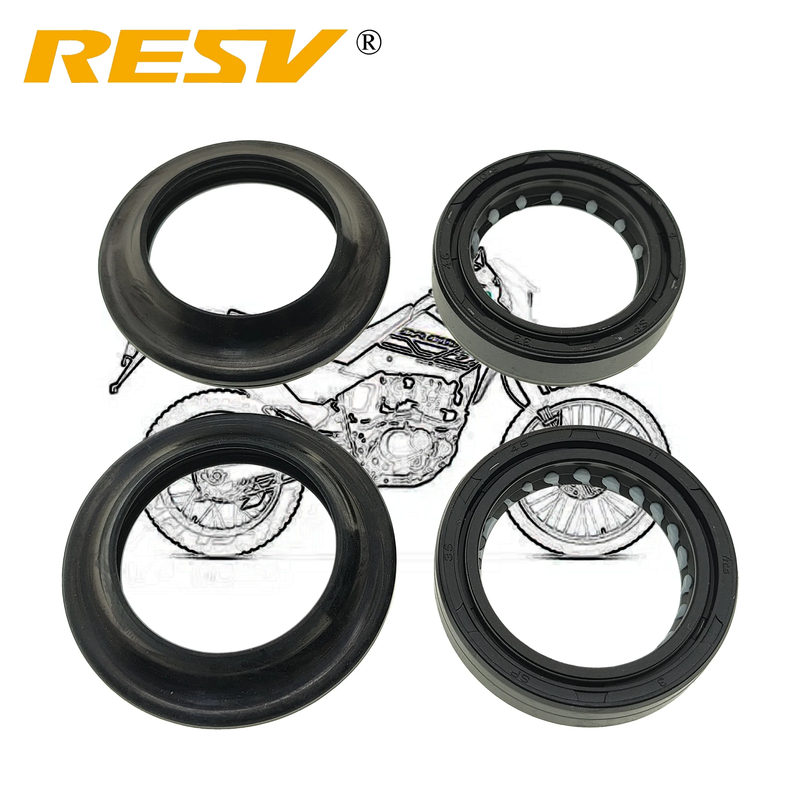 RESV 35x48x11 for Suzuki DR 125 200 GN400 GS 450 550 650 750 RM 80 100 125 TM 250 400 Front Fork Dust Cover Oil Seal 35 48 11