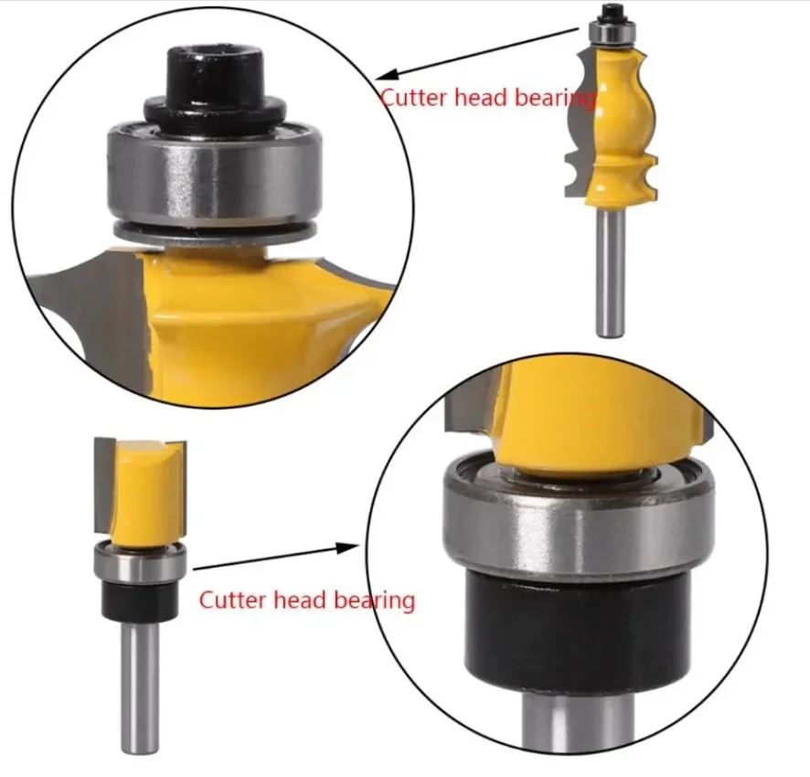 Woodworking Milling Cutter Bearing Cutter Head Shank Bearing Accessories For Flush Trim Inner 4.76 Outer 9.52mm