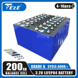 3.2V 4-16 pz 202AH LifePO4 batteria LISHEN 200Ah Deep Cycle ricaricabile Bateria fai da te 12V 24V 48V per RV EV barca cella solare senza iva