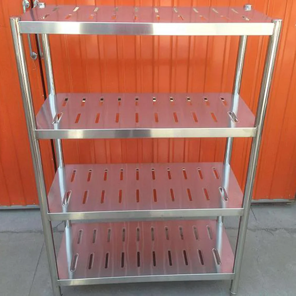 4 Layer Heavy Duty Stainless Steel Kitchen Storage Rack Good Price Metal Rack Hotel Restaurant Premium 4-Storey Storage Shelf