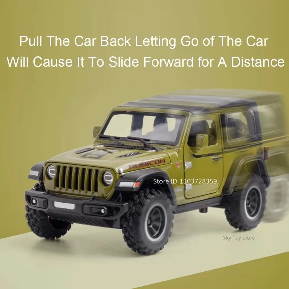 1:32 랭글러 루비콘 타코마 미니어처 모델 장난감 다이캐스트 합금 자동차 문 열림 소리와 빛 풀백 차량 소년 크리스마스 선물