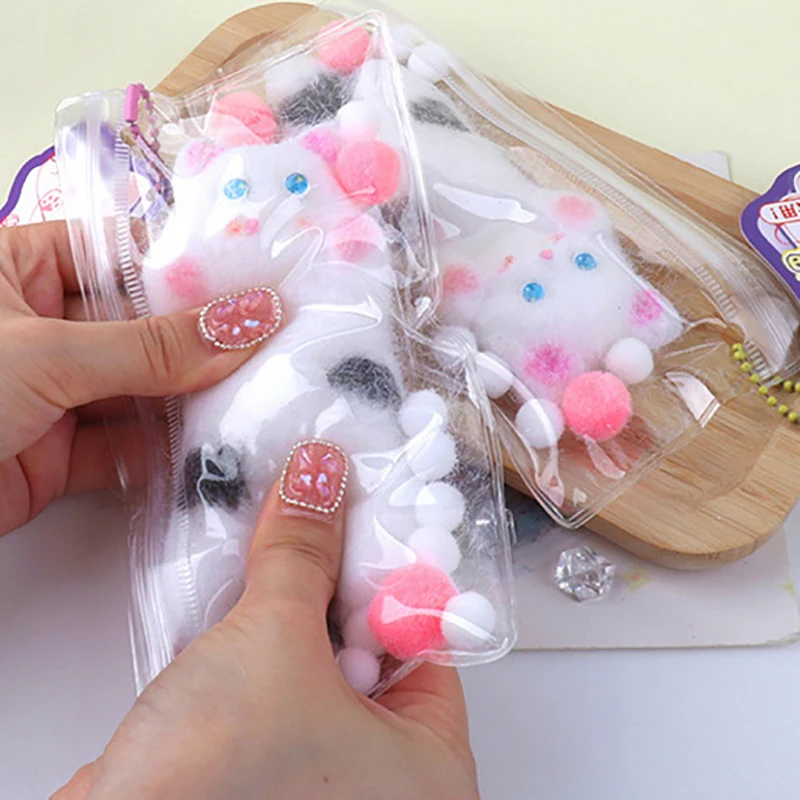 1 unidad de regalo para niños, juguete para gatos perezosos, Mini gato de peluche Kawaii de silicona, gato pequeño, lindos accesorios para apretar con ventilación de descompresión