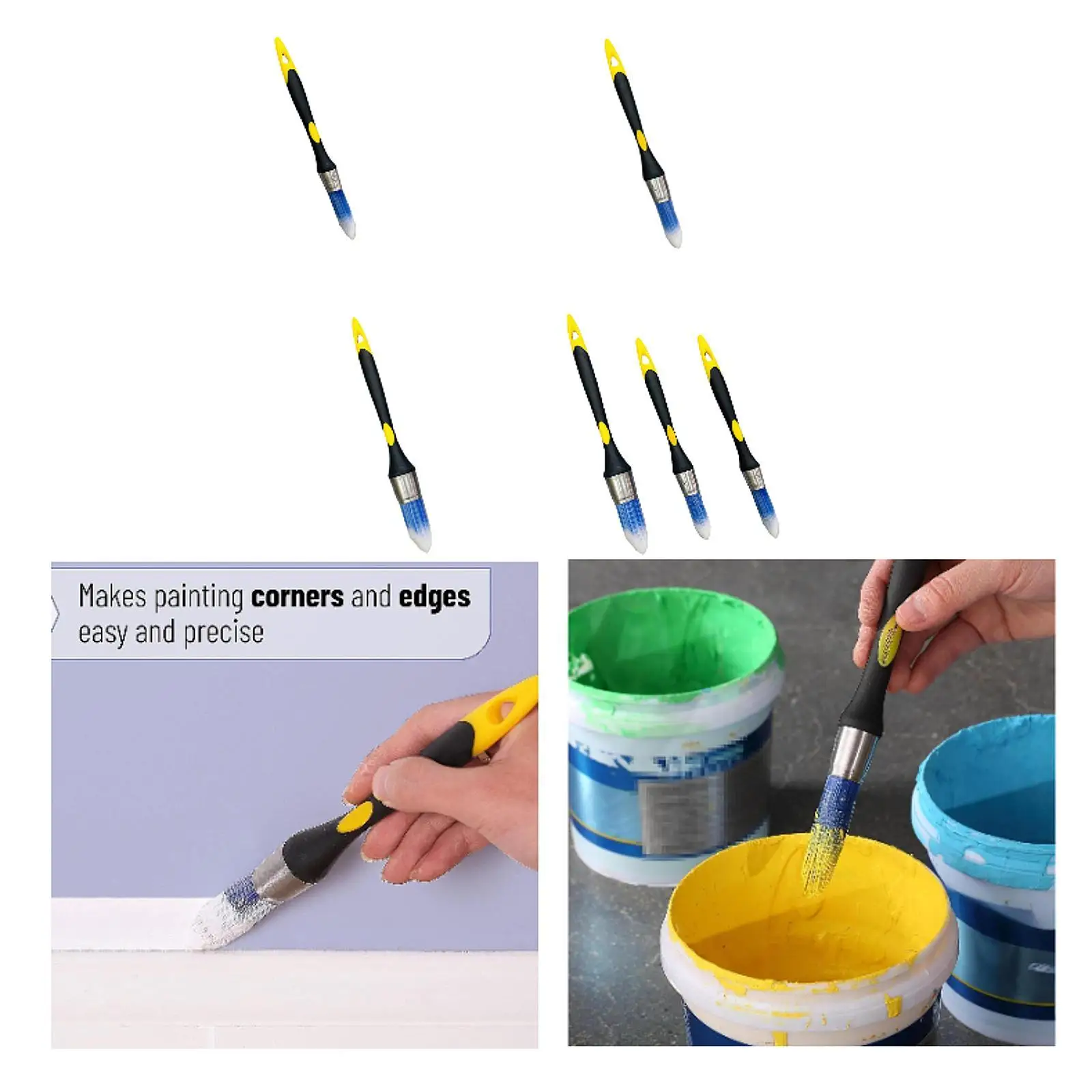 Pennello per finiture Applicatori per macchie di pennelli per dettagli a punta, Utilità, Utensile manuale, Strumento per pittura di bordi, Conico per porte Stampaggio dettagliato fai da te